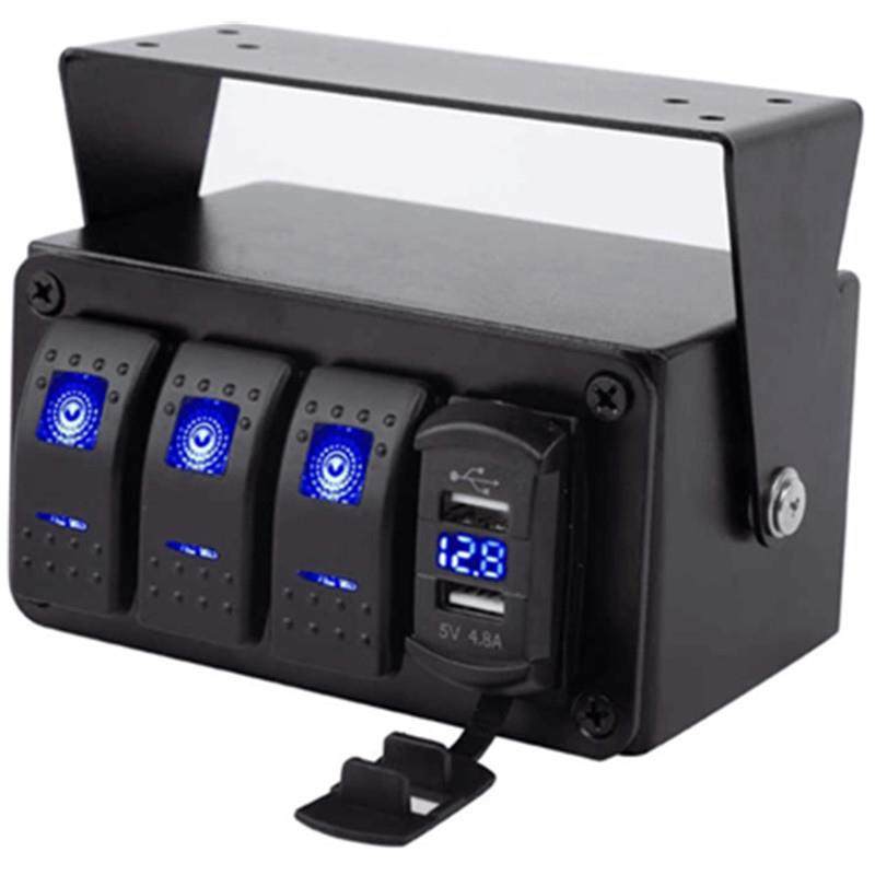 四位船形防水开关面板带4.8安培双USB快速充电器带电压汽车改装,家装灯饰光源,其它灯具灯饰,淘宝优惠券,粉丝福利购,淘宝优惠卷