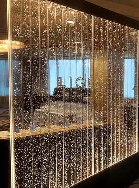 水幕墙屏风大型压克力气泡墙流水造景鱼缸客厅R水景隔断装饰酒柜