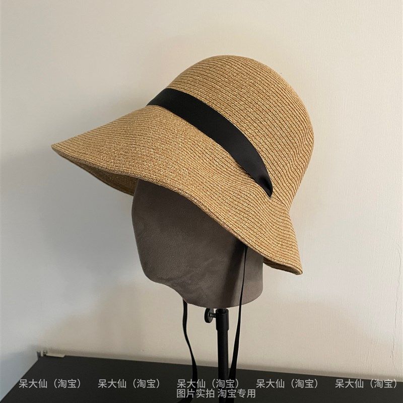大帽檐可折叠~法式绑带卷边草帽女春夏户外防晒遮阳帽子海边度假,服饰配件/皮带/帽子/围巾,帽子,淘宝优惠券,粉丝福利购,淘宝优惠卷