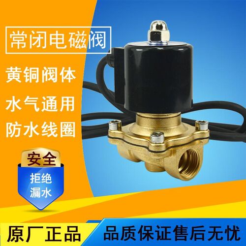 跳泉常闭电磁阀水下防o水电磁开关控制阀220V24V4分6分1寸铜线圈