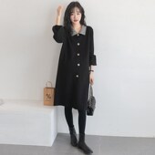 百搭黑色针织裙打底毛衣裙子 气质潮妈时尚 孕妇连衣裙秋冬装 中长款