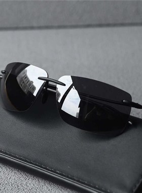 超轻新款男士偏光太阳眼镜无框防晒潮流驾驶墨镜运动骑行眼镜方形