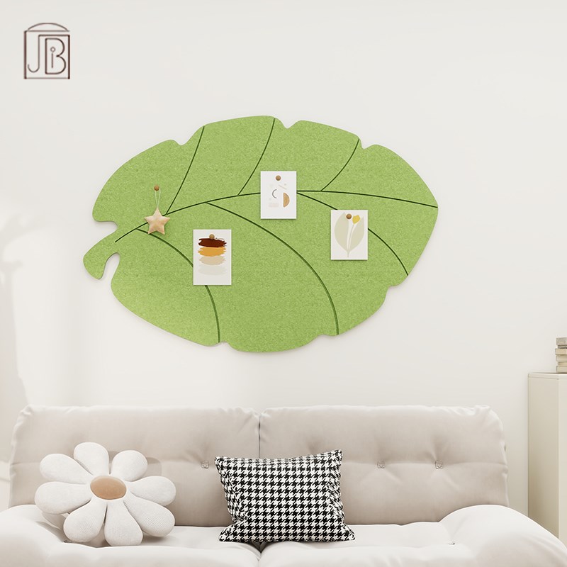 简约现代风毛毡树叶墙贴客厅背景墙创意装饰画3d立体免Z打孔照片图片
