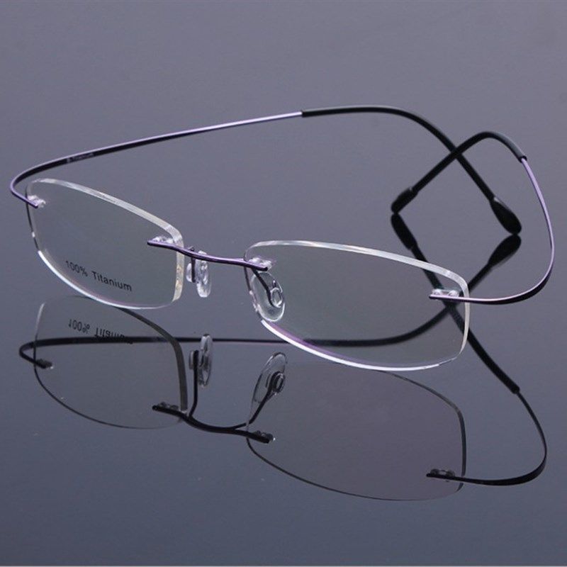 超弹眼镜框 纯钛架超轻男士女士商务眼镜 配近视镜舒适无框