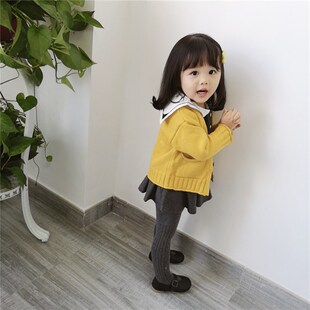宝宝针织开衫婴幼儿洋气毛衣韩版女童线衫儿童针织衫小童宽松外套