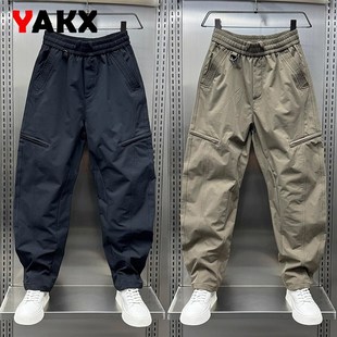 男裤 春秋冬季 加绒2025新款 男 宽松Q直筒哈伦休闲裤 裤 弯刀工装 男士