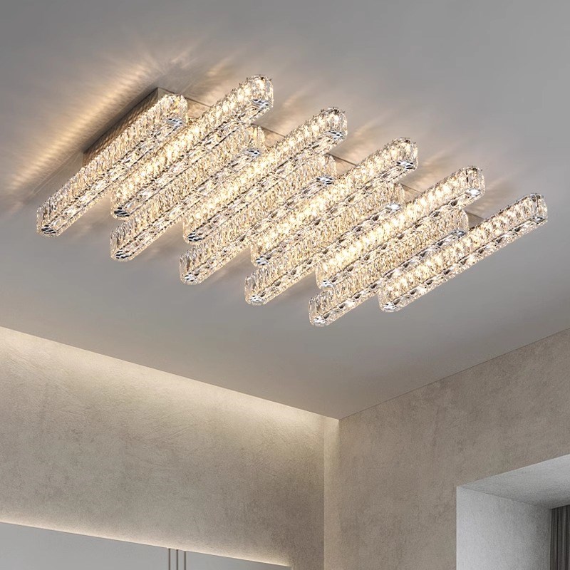 客厅灯简约现代大气家用卧室吸顶灯2025新款北欧轻奢水晶灯房间灯