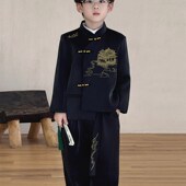 汉服儿童中秋节主持演出 国风唐装 男童新中式 高端礼服2025春秋新款