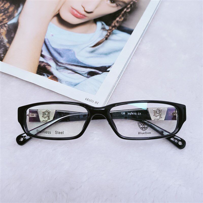 板材全框小框近视眼镜框老花眼镜架配度数防蓝光宽腿光学眼镜男女