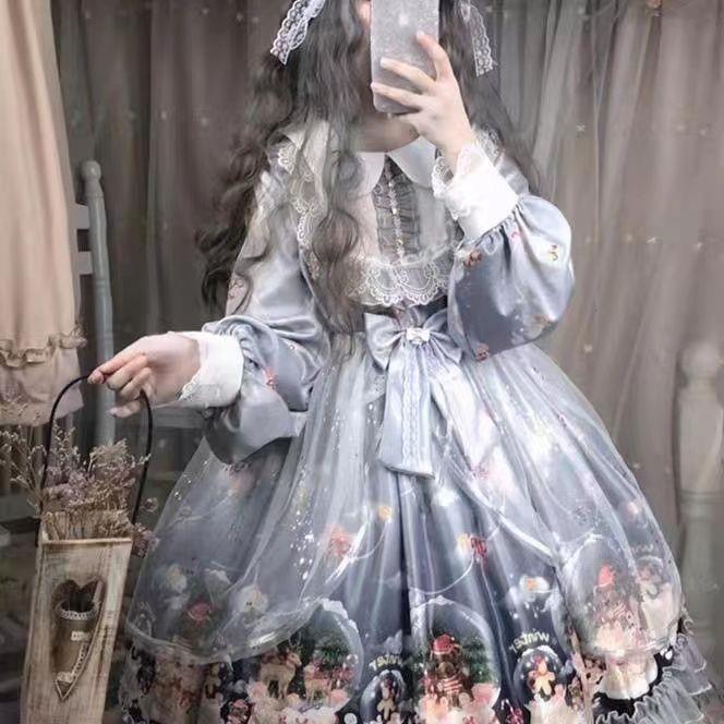 洛丽塔裙子秋冬正版原创日常公主萝莉塔全套一整套lolita裙连衣裙