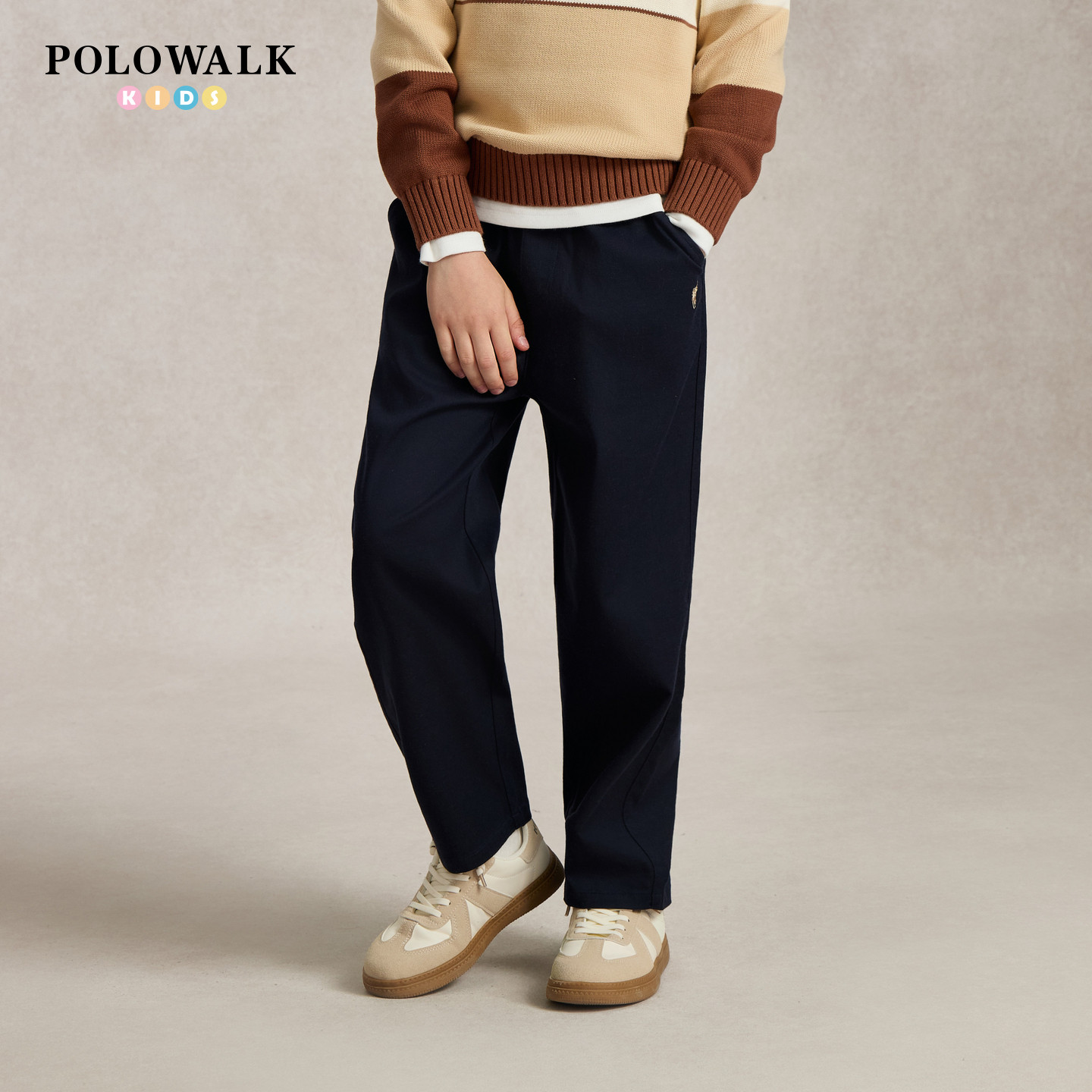 POLOWALK男童卫裤直筒简约长裤图片