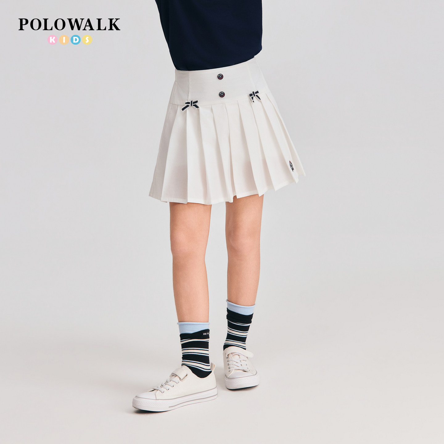 POLOWALK童装2026夏季新品儿童半身裙甜美JK裙百褶裙女童短裙裙子