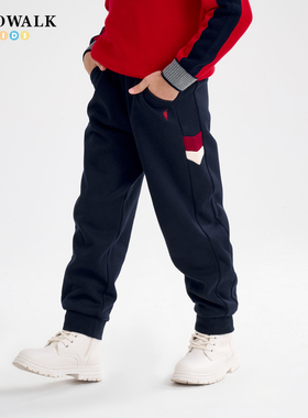 POLOWALK童装新品2025秋冬新款男童运动美式休闲摇粒卫裤罗纹束脚