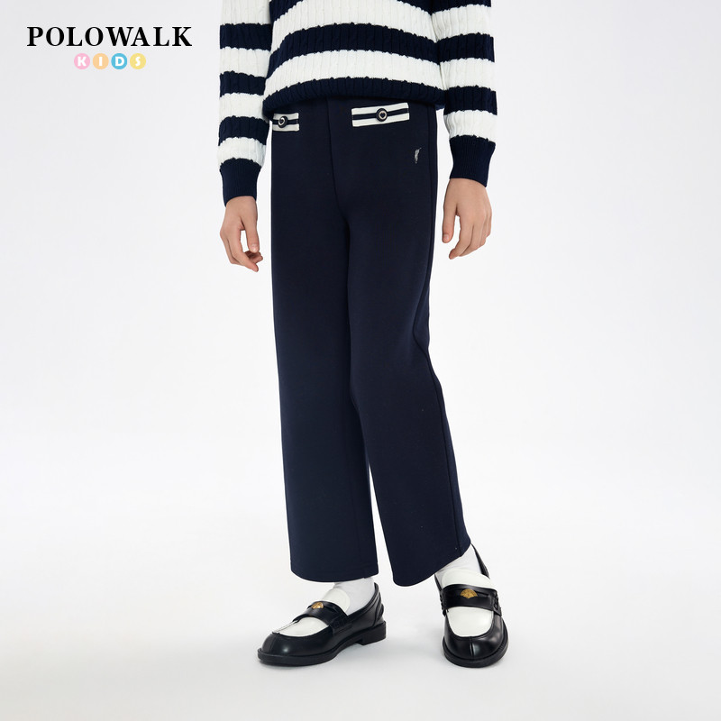 POLOWALK童装女童直筒休闲裤2026早春新款时尚百搭长裤儿童裤子