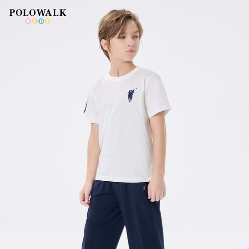 POLOWALK男童纯棉圆领短袖T恤