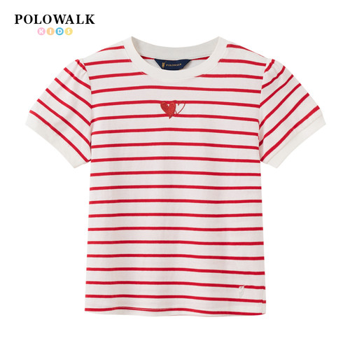 POLOWALK女童短袖T恤圆领打底衫