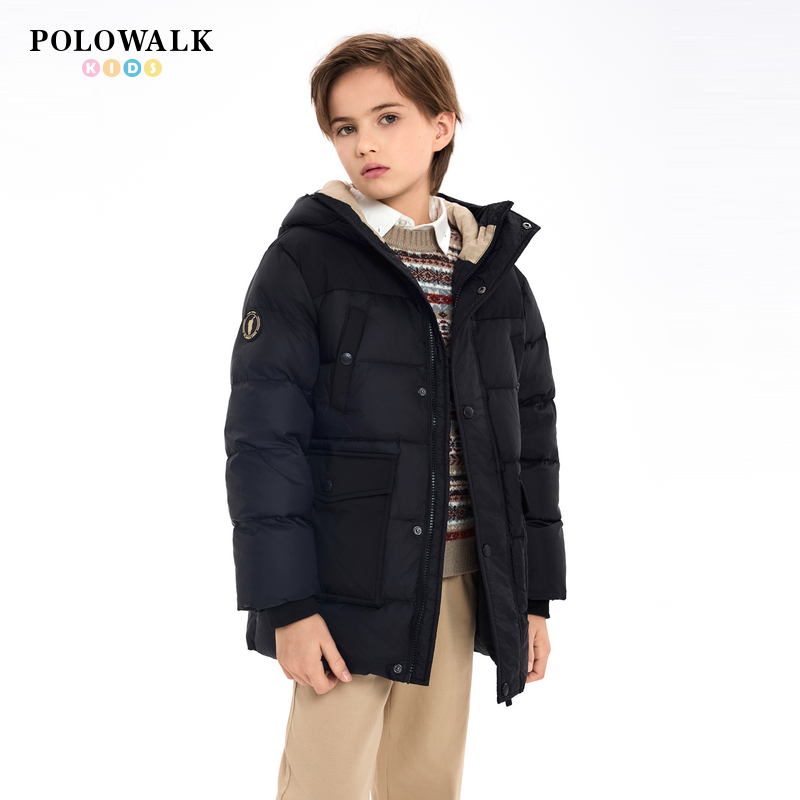 POLOWALK男童中长款羽绒服