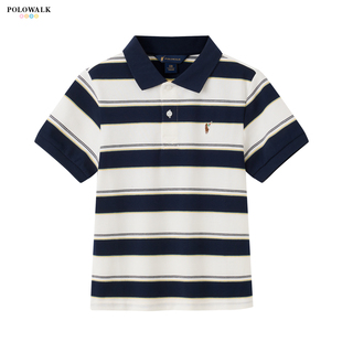 POLOWALK童装2026夏季新品男童短袖T恤针织短袖上衣儿童POLO衫