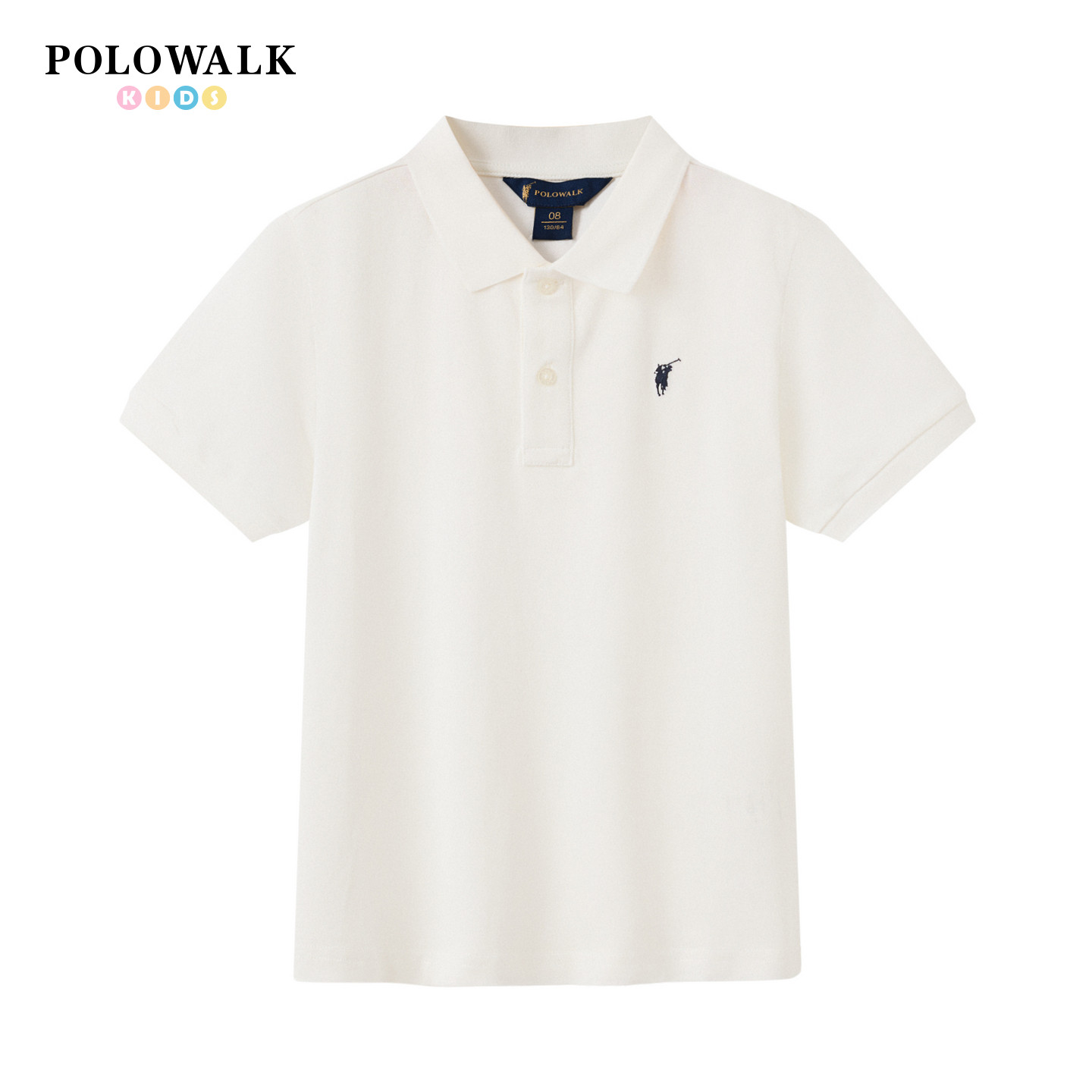 POLOWALK童装2026夏季新品男童短袖T恤翻领舒适宽松版型儿童T恤
