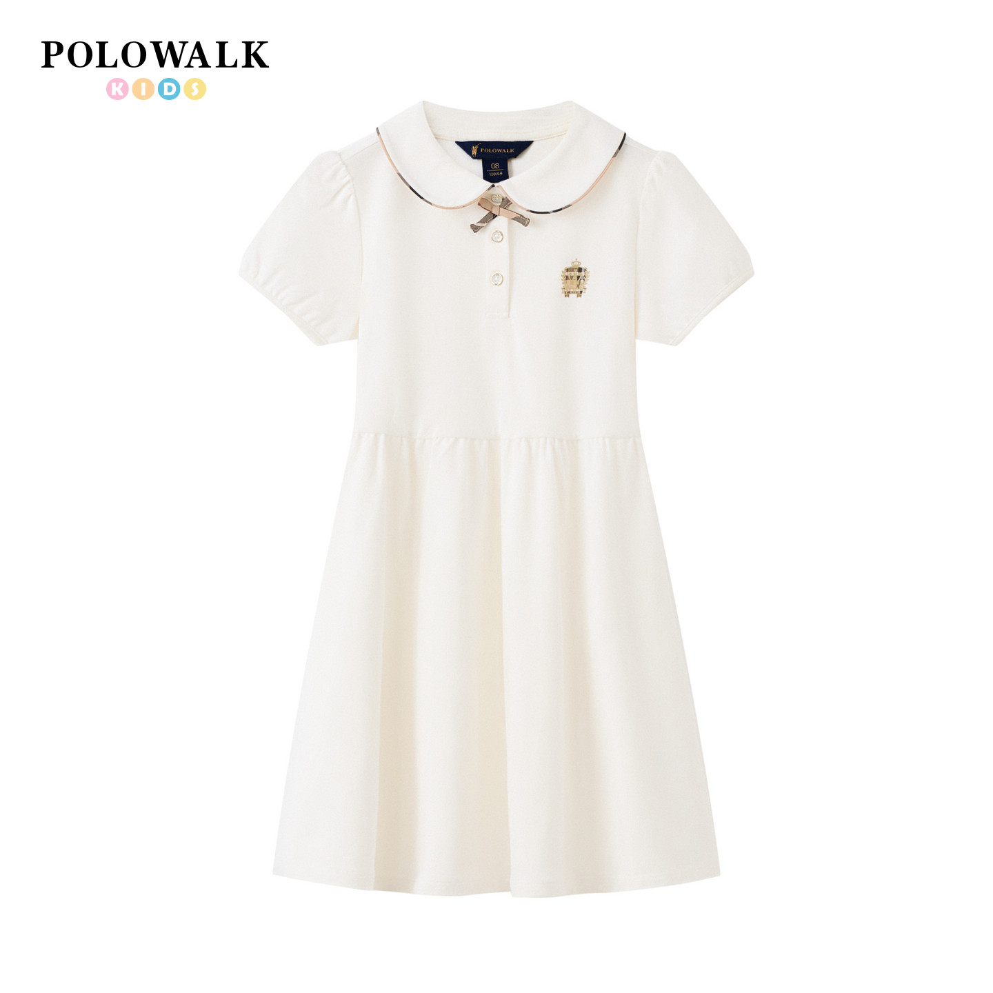 POLOWALK童装2026夏季新品女童短袖连衣裙清新甜美亲肤儿