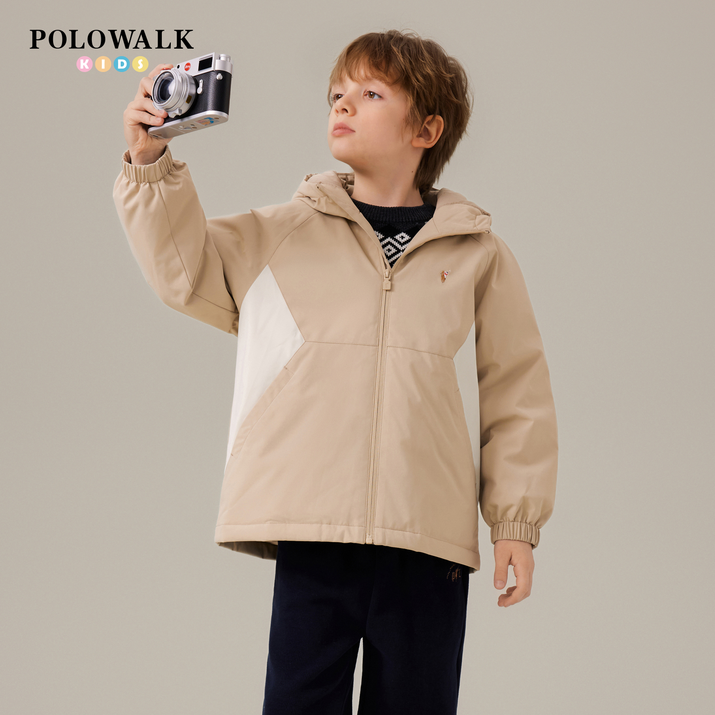 POLOWALK童装男女童羽绒服连帽