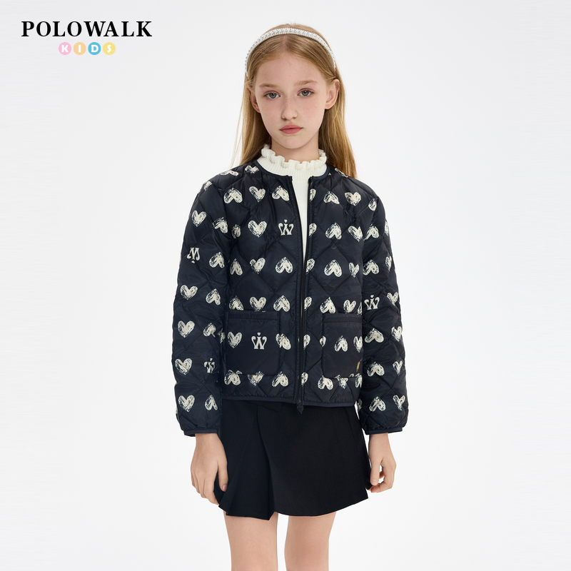 POLOWALK女童印花羽绒服