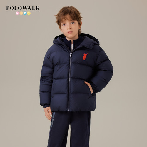 POLOWALK童装男童羽绒服加厚连帽