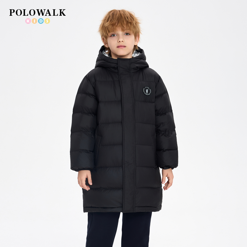 POLOWALK男童中长款保暖羽绒服