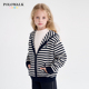 女童条纹针织衫 2025秋冬新款 女设计感小众高级感 新品 POLOWALK童装