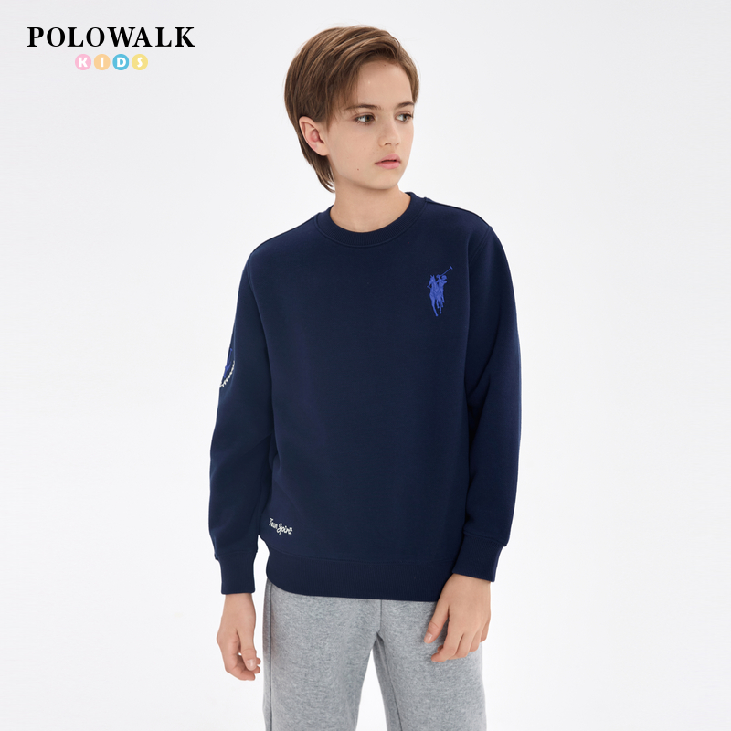 POLOWALK男童加绒卫衣保暖内搭