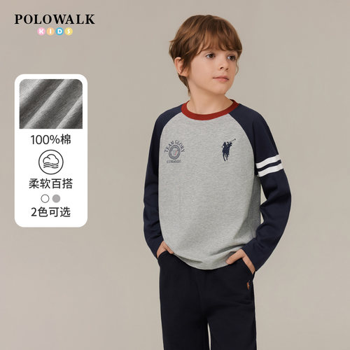 POLOWALK童装男童长袖T恤