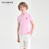 2026新品 夏季 短袖 POLOWALK童装 翻领polo衫 T恤男童上衣亲肤透气