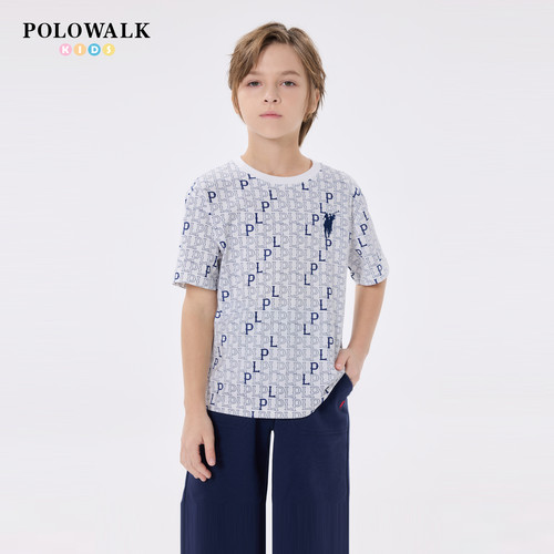 POLOWALK男童短袖T恤舒适圆领