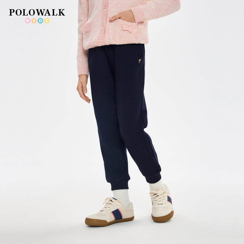 POLOWALK儿童运动美式加绒束脚裤