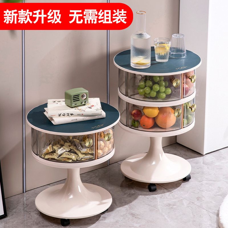 小推车零食收纳盒客厅多功能收纳卧室多层饮料糖果置物架移动茶几