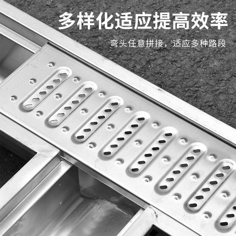 304不锈钢排水沟u型槽地沟排水槽下水道沟槽餐饮水槽盖板 水沟