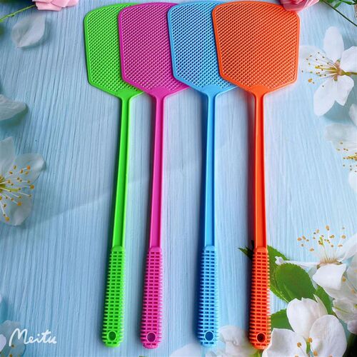 Thickened Longhandle Flyswatter Durable Plastic Large Size I