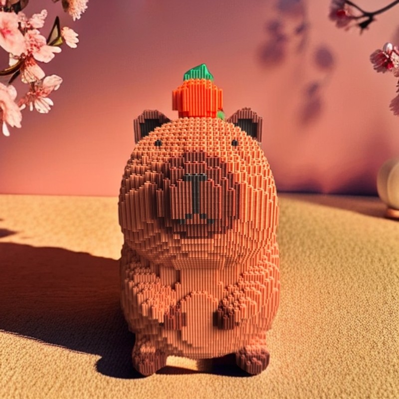 大颗粒积木益智拼装玩具成人款卡皮巴拉立体摆件水豚生日礼物女生