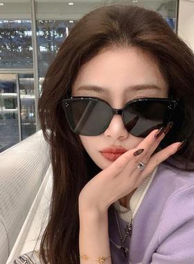 韩版GM方形黑色墨镜女款潮圆脸大脸显瘦大框遮阳防紫外线太阳镜男