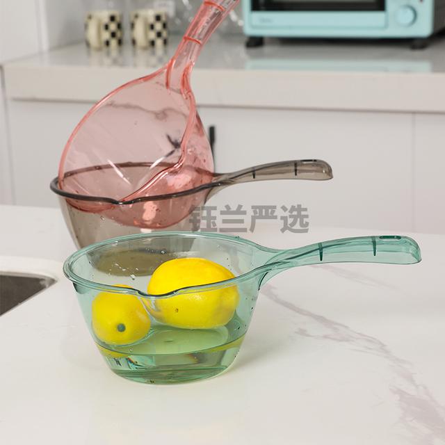 厨房大号加厚水舀子家用水瓢摔不破舀水勺长柄创意水瓢加厚款透明