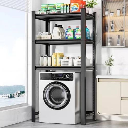 滚筒洗衣机翻盖上方置物架阳台浴室收纳家用落地调节阳台置物架子