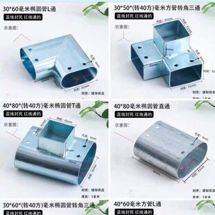 钢管连接件固定件活接头护栏镀锌矩形管免焊接方管铁艺固定配件