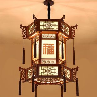 中式实木宫灯阳台红灯笼吊灯寺庙祠堂中国风仿古建筑门头户外