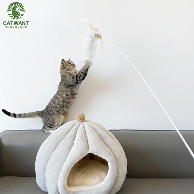 【CATWANT猫咪旺农场】超长逗猫棒羽毛系列新品鸟鸣器蜂鸣器