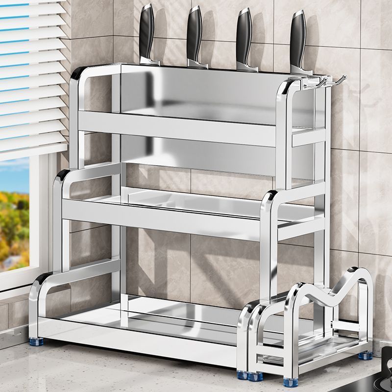 304不锈钢厨房调料品置物架多功能台面筷子刀架盐调味瓶罐收纳盒