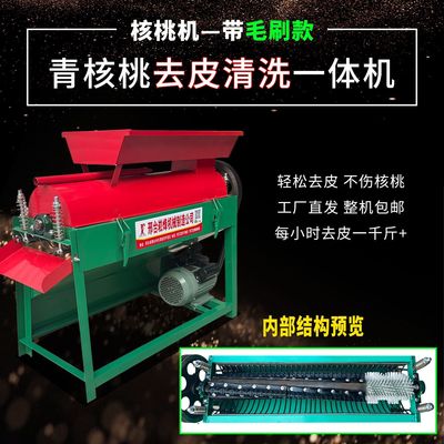 青核桃去皮清洗一体机小型家用核桃去青皮剥皮机器青皮核桃脱皮机