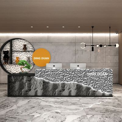 轻奢不锈钢酒店美发店收银台工业风吧台健身房台球桌球前台接待台