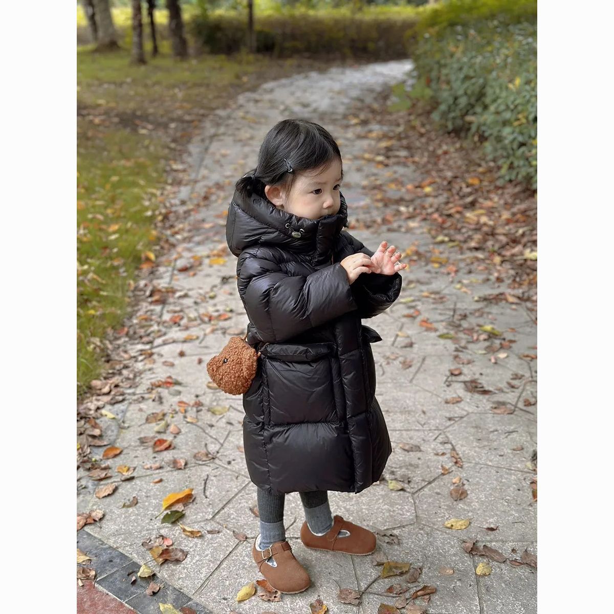 婴儿绒羽服儿童白鸭绒羽绒服2025冬季新款女童中长款羽绒宝宝加厚