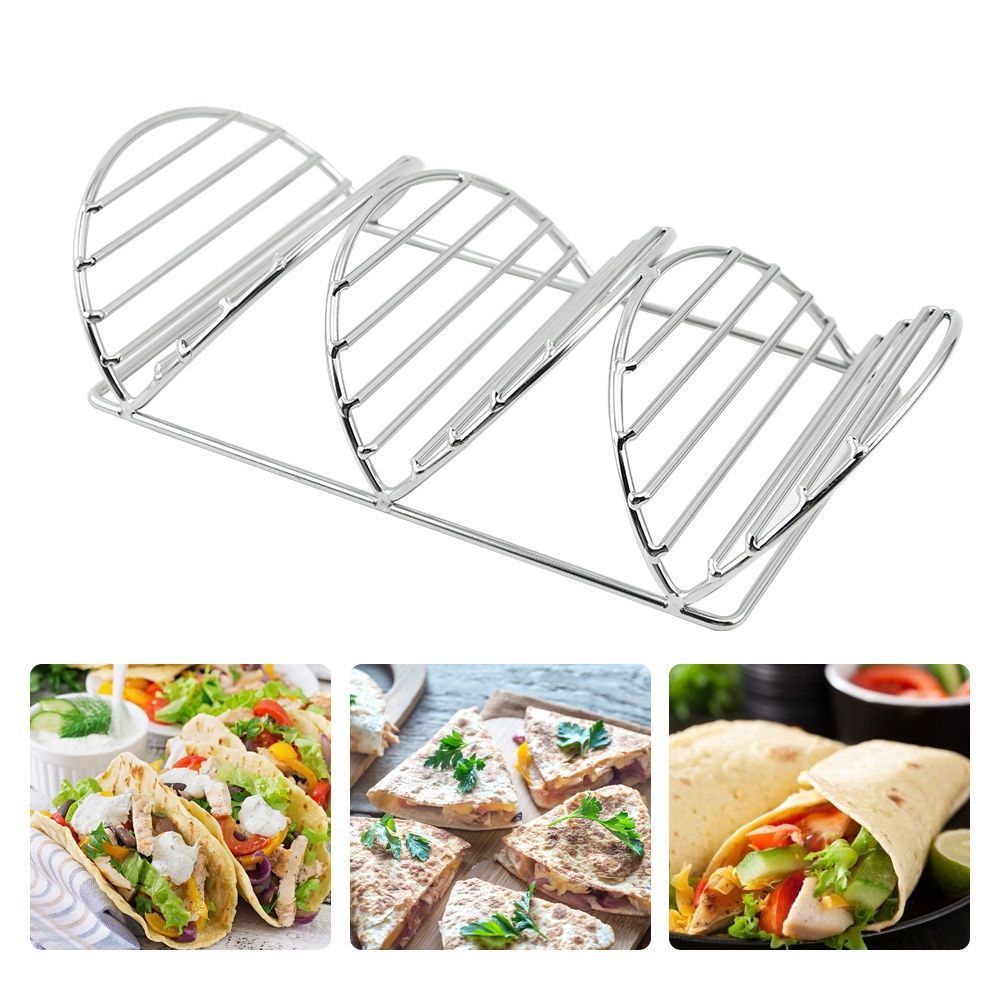 不锈钢卷饼架304不锈钢薄饼架墨西哥玉米鸡肉卷架taco holder架 V