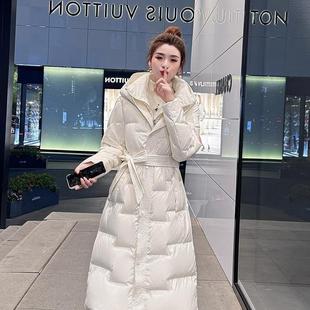 中长款过膝羽绒棉服女韩版收腰显瘦棉袄冬季加厚棉衣修身外套大码